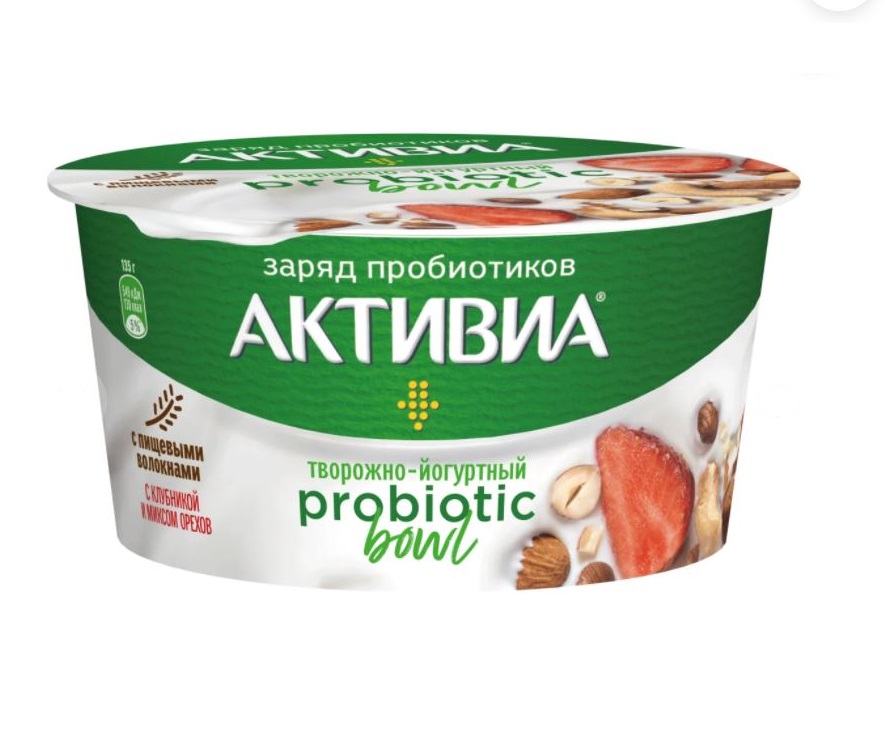 Даноне Активия 135гр твор-йогурт пробиотик 3,5% манго/чиа/подсолнух