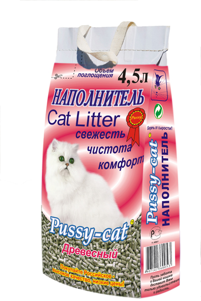 Наполнитель Pussy-cat Древесный 4,5л