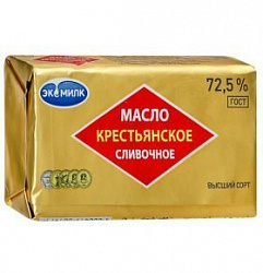 Масло Крестьянское сладко-слив. 72,5% в\с  200гр. фол. Витбск