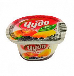 Чудо йогурт 125гр  2,5%  на дне садовые фрукты