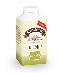 Кефир 3,4-4,0%   500гр Брест-Литовск