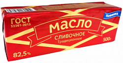 Масло Крестьянское сливоч. традиционное 82.5% 500гр ГОСТ красная пачка