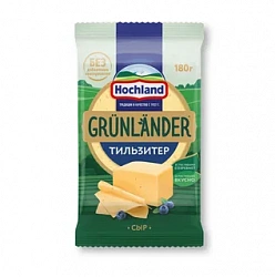 Сыр Grunlander Тильзетер 45% фас. п/твер. кусок 180гр Хохланд