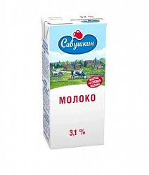 Молоко Савушкин 3,1% ТБА 1л, Брест 