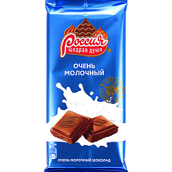 Шоколад "Россия" очень молочный 90гр