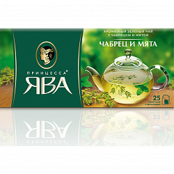 Чай Принцесса Ява 25пак. зеленый чабрец/мята