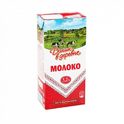 Молоко 3,2%  Домик в деревне  500гр тетропак