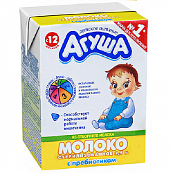 Агуша Молоко 2,5%  с пребиотиком  0,2л (с 12 мес)